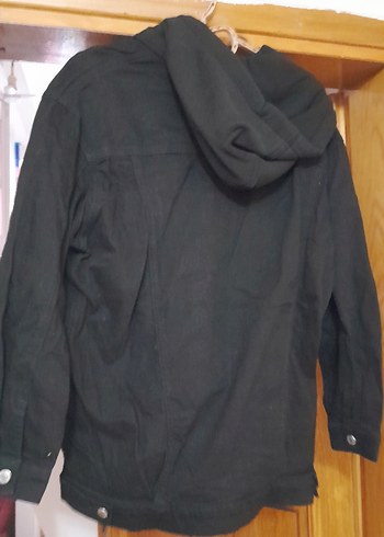 Siyah Düğmeli Midi Denim Ceket - Görsel 3