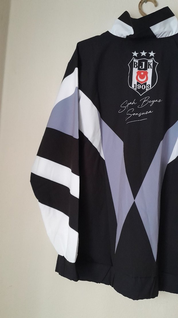 Retro Geometrik Siyah-Beyaz Spor Ceket — görsel 7/8