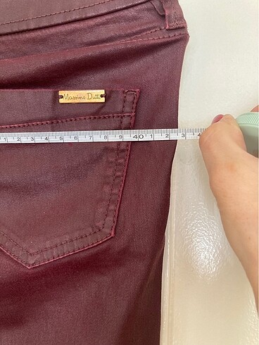 28 Beden bordo Renk Deri görünümlü pantolon