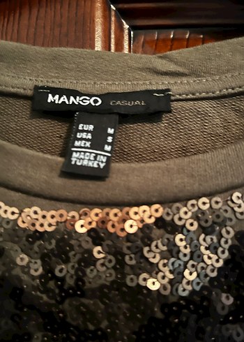 Mango Kadın Kamuflaj Desenli pullu Sweatshirt