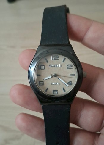 Siyah Minimalist Kadın Saati.ORJINAL SWATCH DEGILDIR PİLİ YOKTUR - Görsel 3