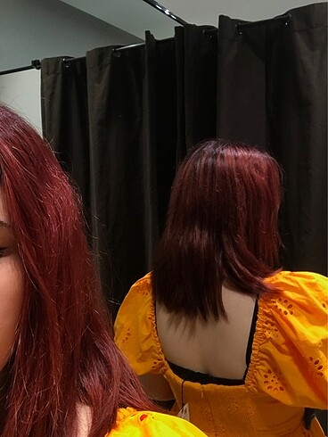 l Beden Zara Kısa Turuncu Elbise