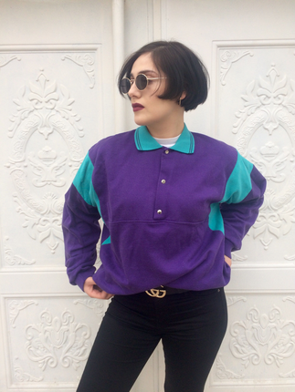 universal Beden Vintage Yakalı Sweatshirt 