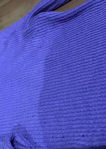 Mor bogazli Fitilli Kadın Kazak - Görsel 2