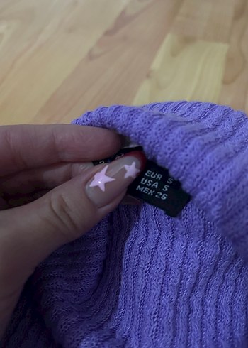 Mor bogazli Fitilli Kadın Kazak - Görsel 3