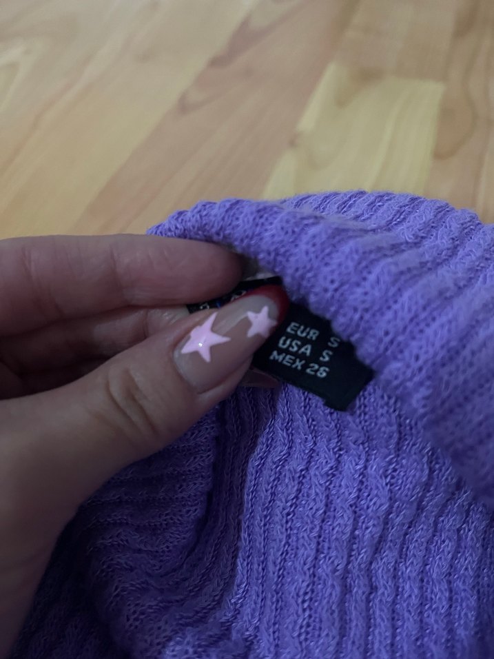 Mor bogazli Fitilli Kadın Kazak - Görsel 3