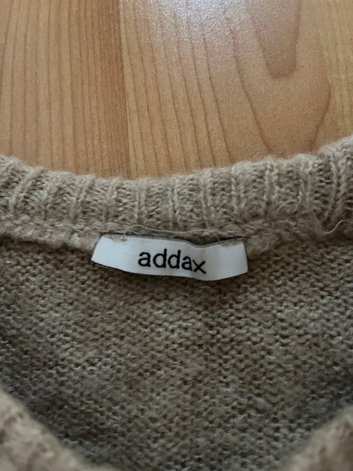 Bej Kadın Örgü Triko crop- Standart beden - Görsel 2