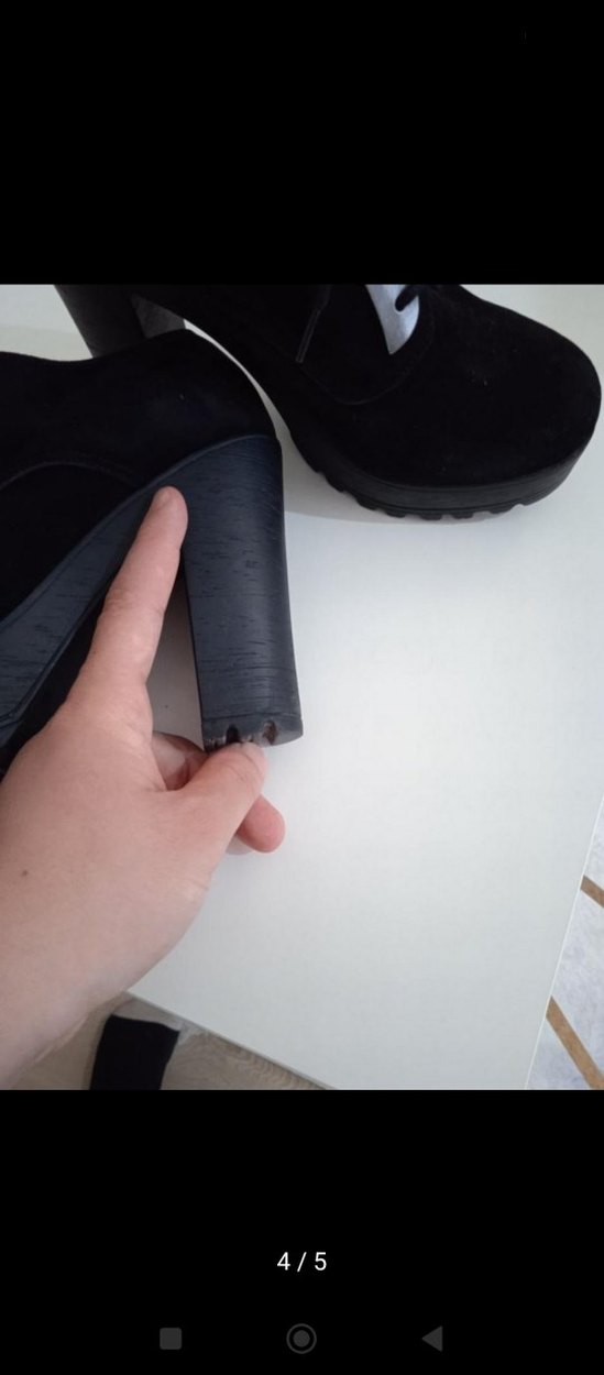 Siyah Bağcıklı Platform Topuklu Kadın Ayakkabı - Görsel 4