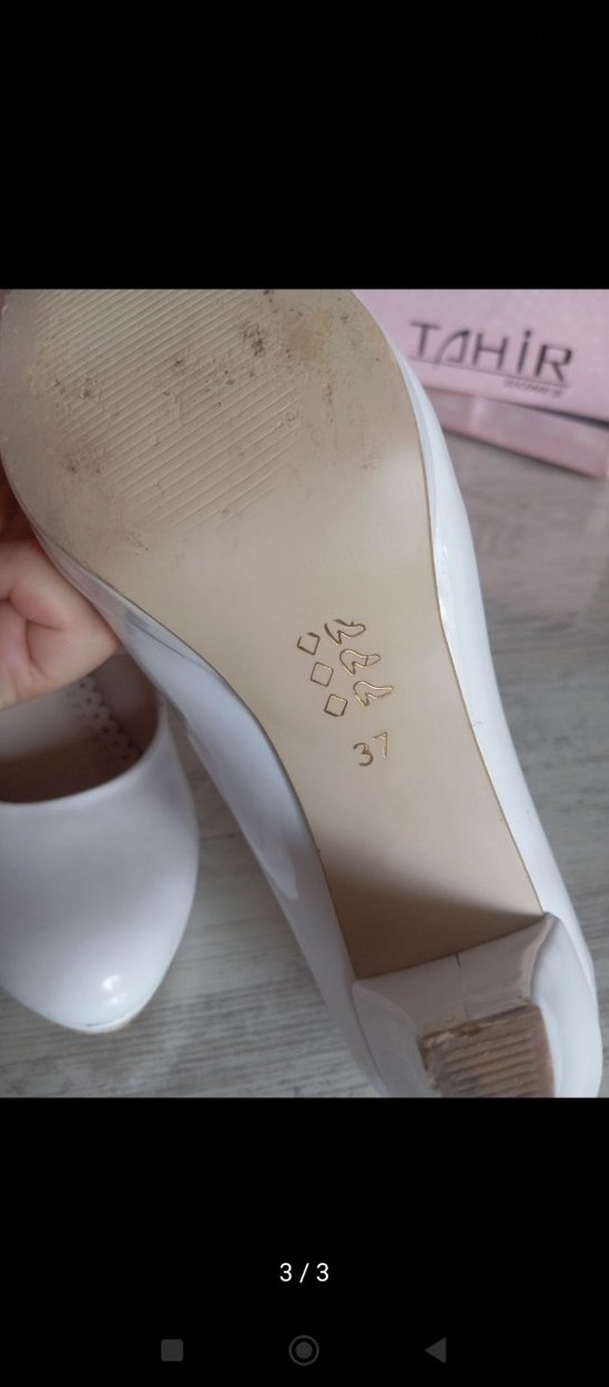 Beyaz Kadın Stiletto Blok Topuk - Görsel 3