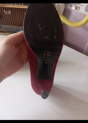 38 Beden Bordo süet topuklu ayakkabı