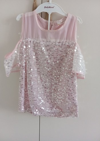 Pembe Kız Çocuk Pul Detaylı üst - Görsel 5