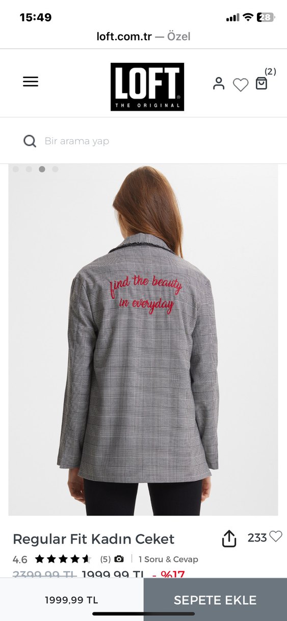 Gri Regular Fit Kadın Blazer Ceket - Görsel 2