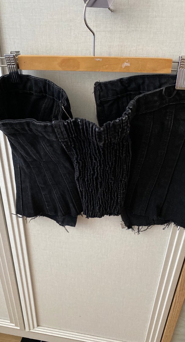 Fermuarlı Siyah Denim  üst - Görsel 4