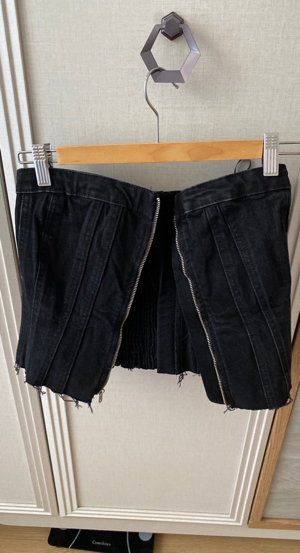 Fermuarlı Siyah Denim  üst - Görsel 5