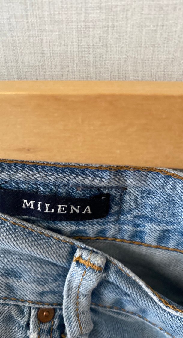 Kadın Açık Mavi Mini Denim Şort - Görsel 3