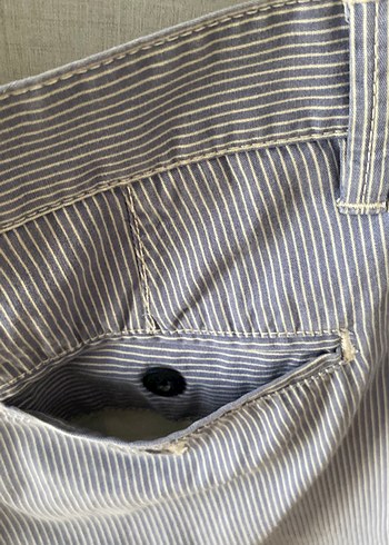 Gri Düğmeli Erkek Denim Şort - Görsel 6