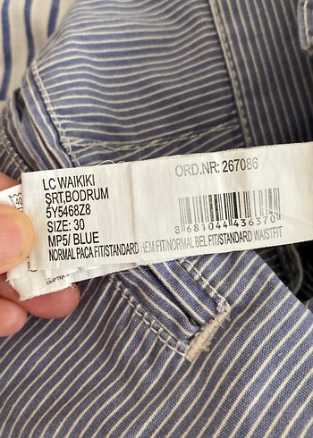 Gri Düğmeli Erkek Denim Şort - Görsel 7