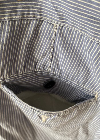 Gri Düğmeli Erkek Denim Şort - Görsel 5