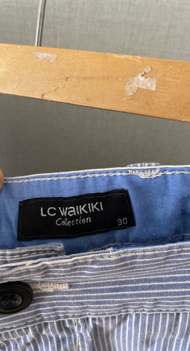 Gri Düğmeli Erkek Denim Şort - Görsel 2