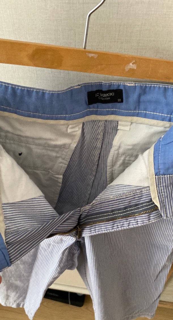 Gri Düğmeli Erkek Denim Şort - Görsel 3