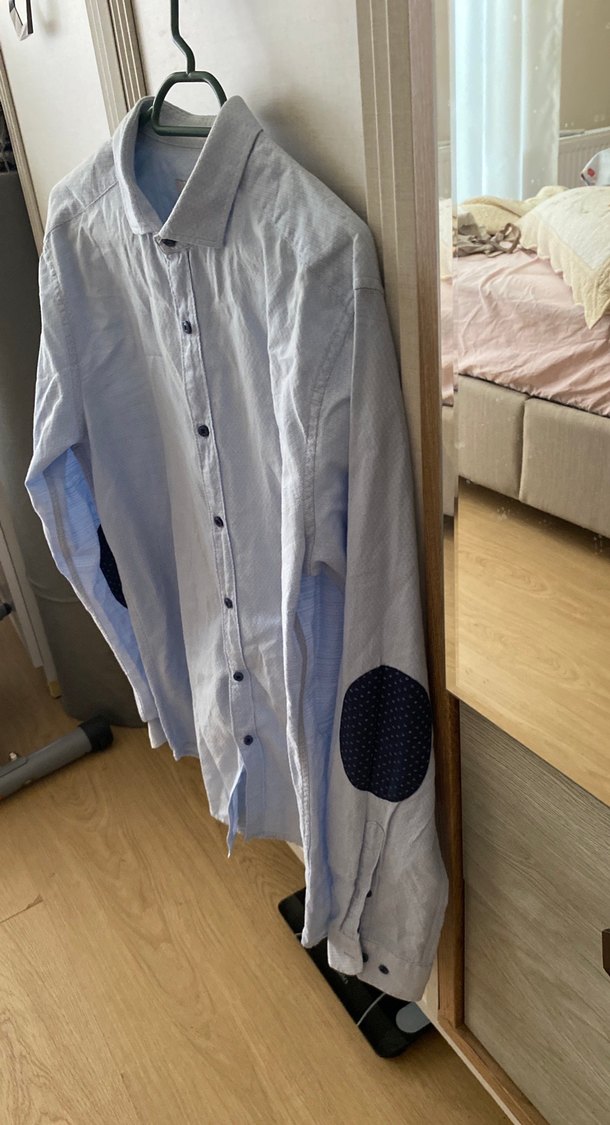 Erkek Beyaz Keten Uzun Kollu Gömlek - Görsel 3