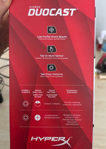 HyperX DuoCast Kırmızı Yayın Mikrofonu - Görsel 4