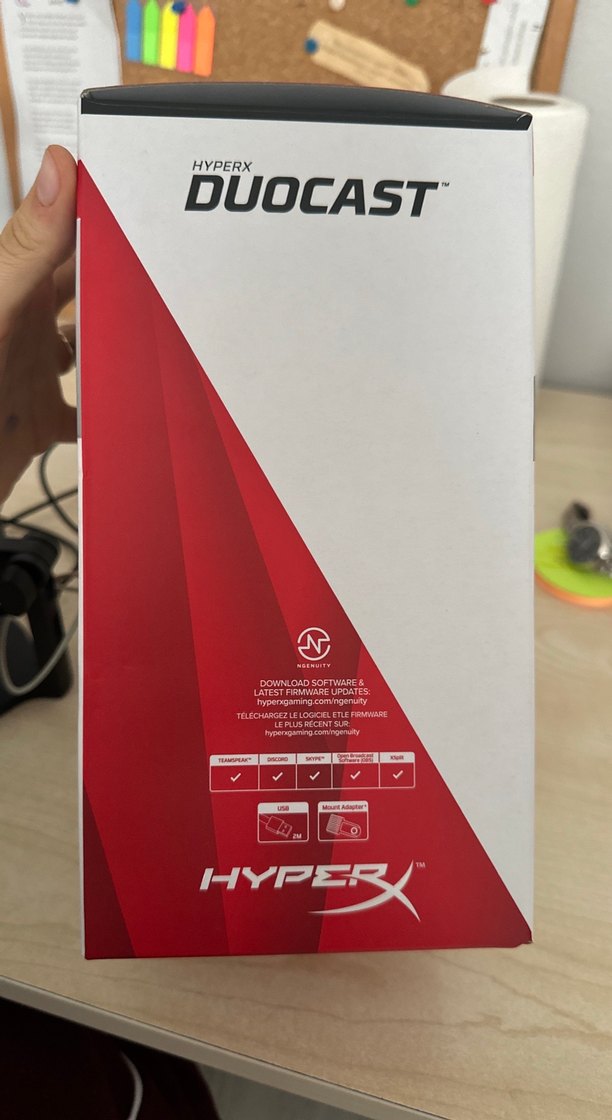 HyperX DuoCast Kırmızı Yayın Mikrofonu - Görsel 2