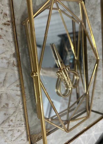 Kız isteme tepsisi aynalı altın renk makas - Görsel 9