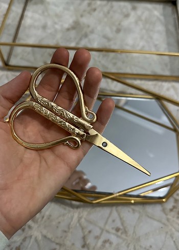 Kız isteme tepsisi aynalı altın renk makas - Görsel 6