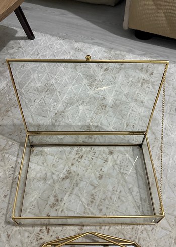 Kız isteme tepsisi aynalı altın renk makas - Görsel 7