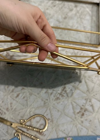 Kız isteme tepsisi aynalı altın renk makas - Görsel 5