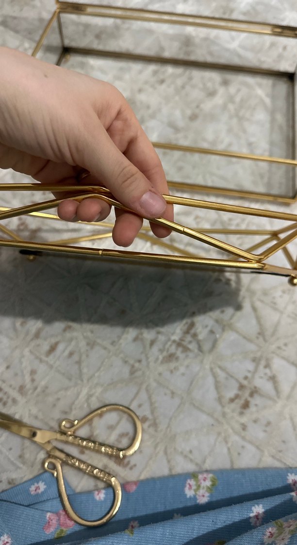 Kız isteme tepsisi aynalı altın renk makas - Görsel 5