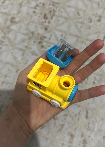 Renkli Mavi sarı oyuncak tren kalemtıraş - Görsel 6