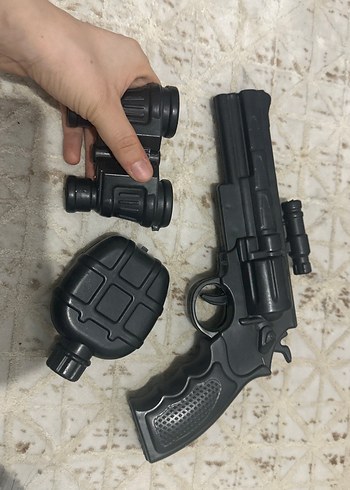 Siyah Oyuncak Tabanca ve Aksesuarları - Görsel 2