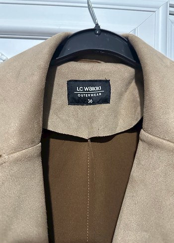 Bej Süet Uzun Kadın Trençkot - Görsel 2