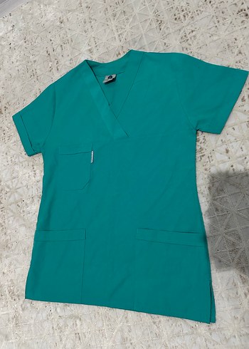 Turkuaz scrubs Hastane Kıyafeti Kısa Kollu - Görsel 2