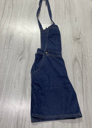 Kadın Lacivert Kot Şort Tulum - Görsel 8