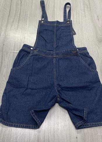 Kadın Lacivert Kot Şort Tulum - Görsel 2