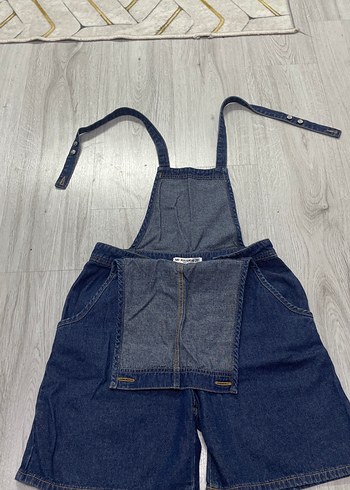 Kadın Lacivert Kot Şort Tulum - Görsel 5