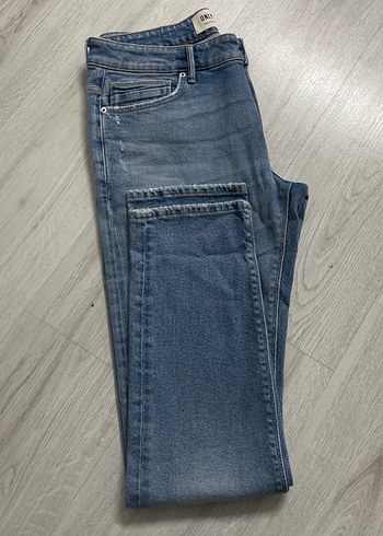 Gri Erkek Kemerli Bol Kesim Denim Pantolon - Görsel 14