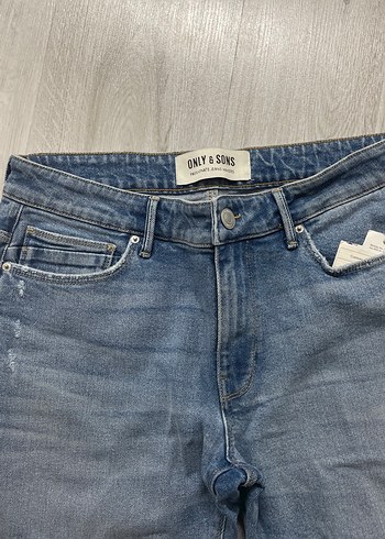 Gri Erkek Kemerli Bol Kesim Denim Pantolon - Görsel 11