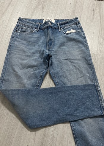 Gri Erkek Kemerli Bol Kesim Denim Pantolon - Görsel 10