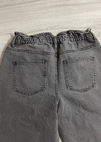 Gri Erkek Kemerli Bol Kesim Denim Pantolon - Görsel 7