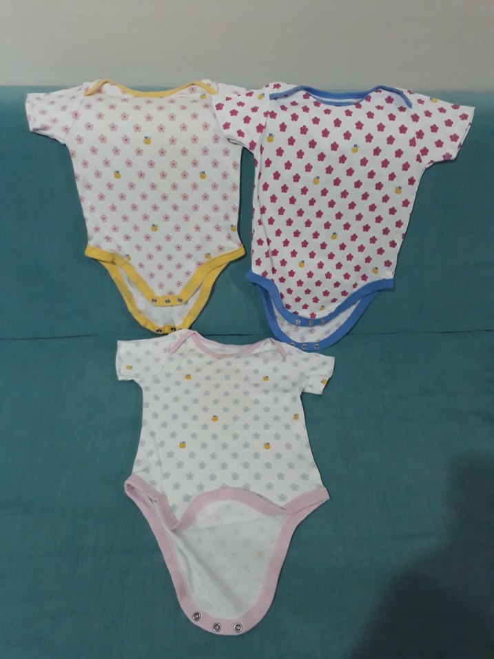 Renkli Baskılı Kız Bebek Body 3'lü Set - Görsel 2