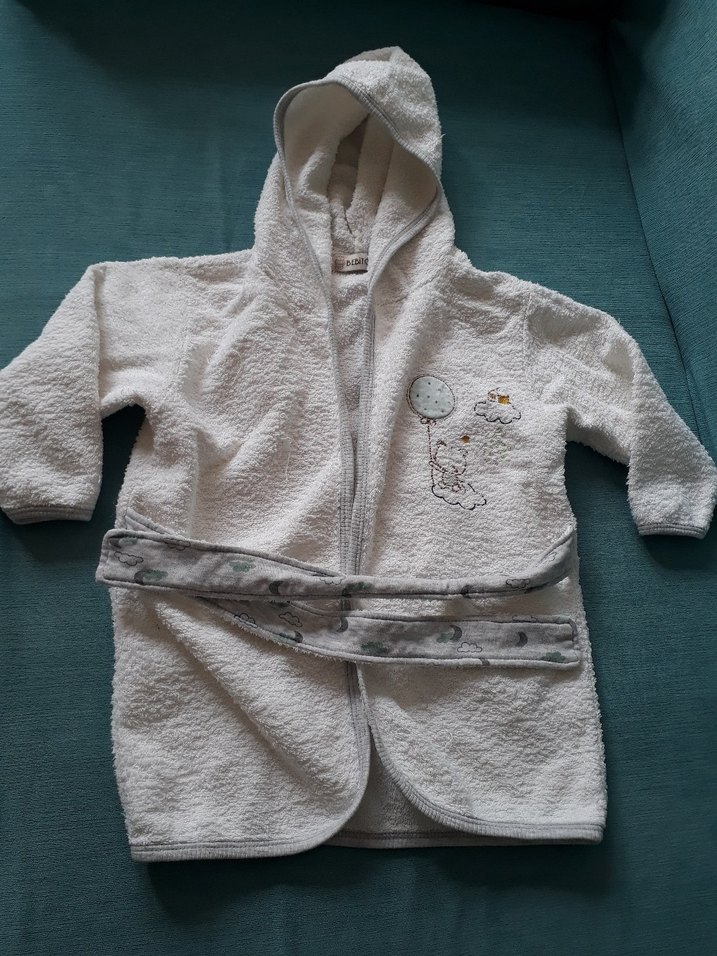 Kapüşonlu Nakışlı Erkek Çocuk Bornoz - Görsel 2