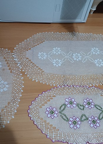 El İşi İşlemeli dantel 3 adet - Görsel 2