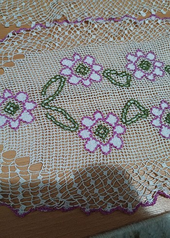 El İşi İşlemeli dantel 3 adet - Görsel 4