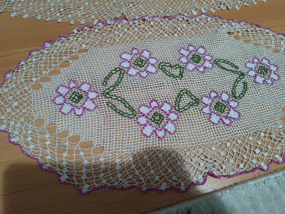 El İşi İşlemeli dantel 3 adet - Görsel 4