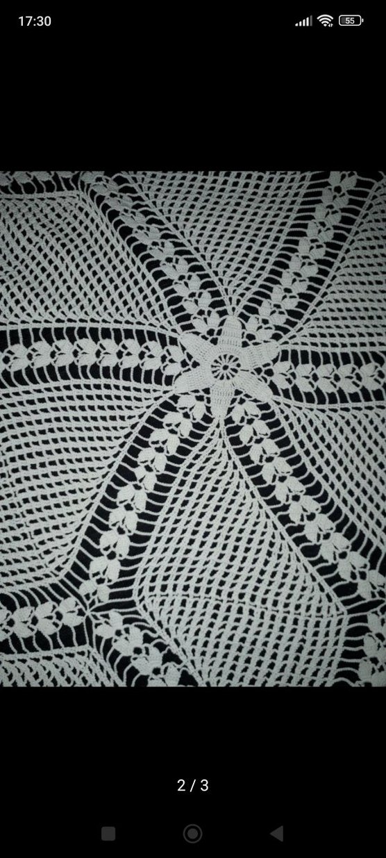 El Yapımı Beyaz Dantel Masa Örtüsü - Görsel 2