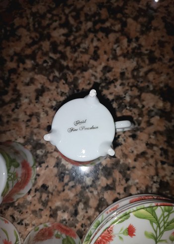 Çiçek Desenli Renkli Kahve Fincanı Takımı - Görsel 3